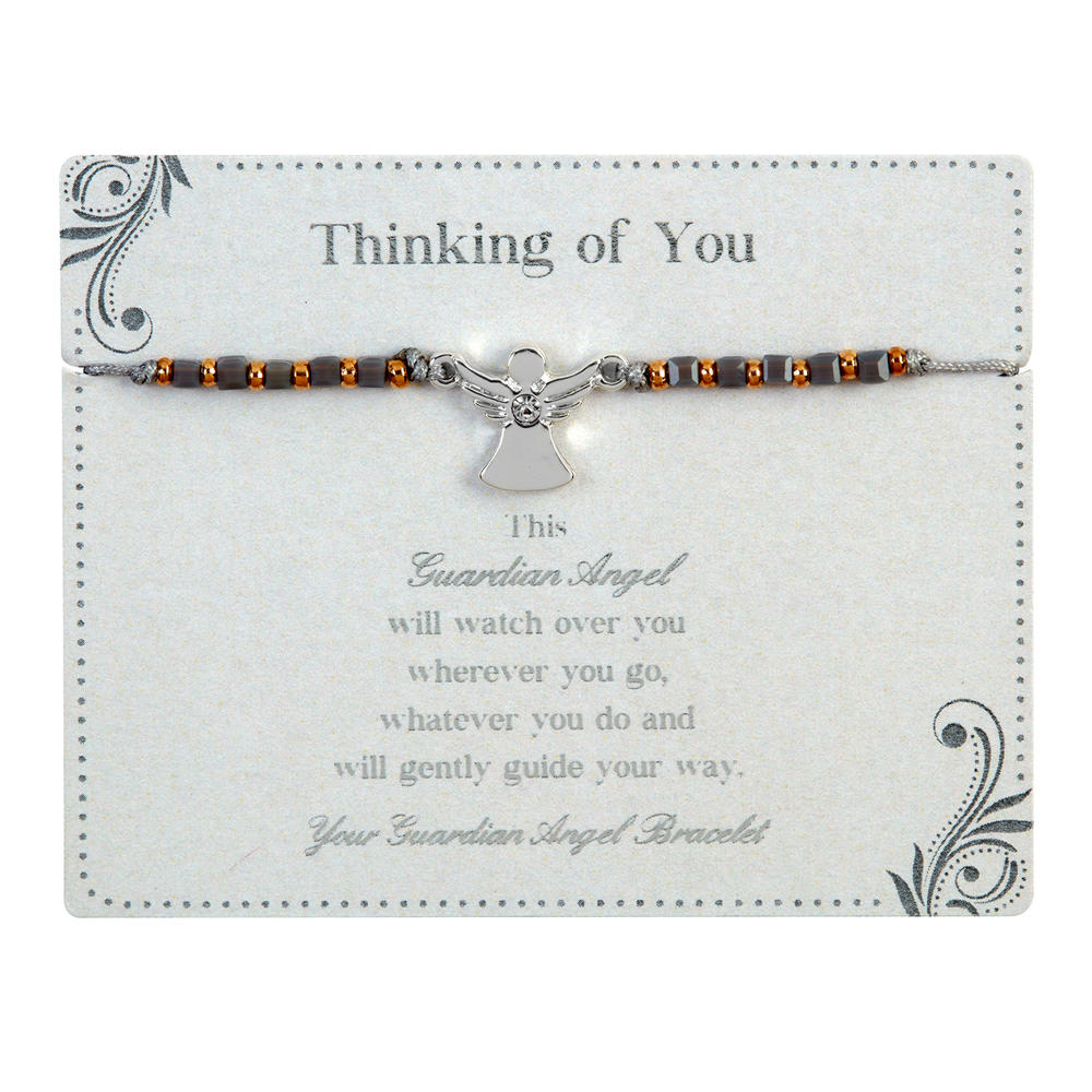Thinking Of You Guardian Angel Bracelet On Beaded String With Envelope